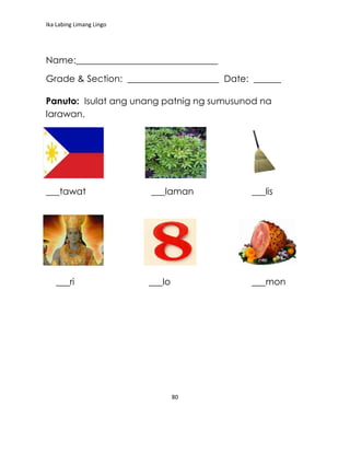 Labing Mtb mle-tagalog-activity-sheets-q12 | PDF