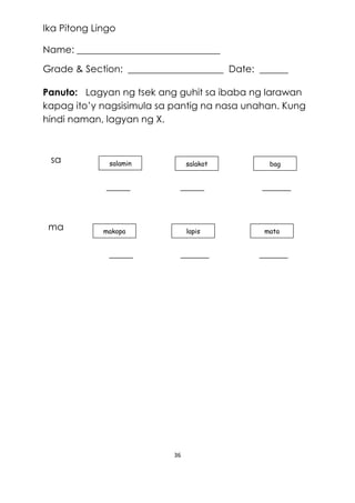 Mtb mle-tagalog-activity-sheets-q12 | PDF