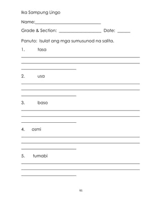 Mtb mle-tagalog-activity-sheets-q12 | PDF