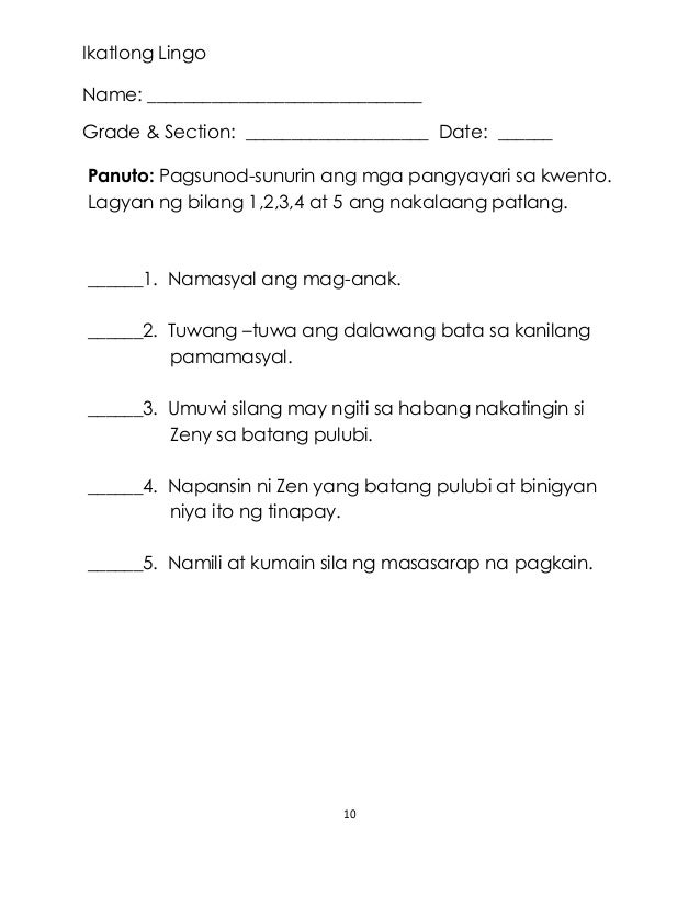 4 parirala o pangungusap worksheets grade 3 worksheet