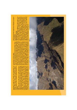 Agoredo(1,825m).Followthedirectionsto
SantaRitafromhere,andcontinueclimb-
ingforabout200mbeforeridingdownhillto
Laghitt.
Thisnextpartofthetrailisquitetechnical.
Makesureyouslowdownasyoutravelalong
ridgebecausetheslopesbeneathitarequite
steep.Youwillﬁndaforkintheroadafter
passingapylon.Taketheroadontheleft
markedbytheCAIroadsigninthedirectionof
Biandino.Thetrailnowleavestheridgeand,
cuttingdiagonallydowntheslopes,takesyou
totheﬂoorofthevalley.
Therouteisexposed,butnottoosteep.How-
ever,werecommendyoutakecare,especially
duringsomeofthemoredifﬁcultparts.Once
youreachtheroadonthevalleyﬂoorthetrail
willtakeyouuptotheMadonnadellaNeveAl-
pinerefuge,whichistheendpointofthejour-
ney.Thedownhillpartofthetrailrunsthrough
theentireBiandinoValley.Oftenpavedand
sometimesrathersteep(keepaneyeoutfor
off-roadvehicletrafﬁc),thispathwilltakeyou
toIntrobio.TakethenorthboundValsassina
SP62(provincialroad)fromIntrobiotoreturn
toCrandola.
Alternativeroutes
Theonlyalternativeofferedinthiscaseisto
traveldownhill.TakethecablewayfromMar-
gnotoPiandelleBetulle.Turnrighttowards
Margnofromthecableway,andtraveldown
thepavedroadwiththegrateddrainageditch.
Keepgoingallthewaydownforanexhilarat-
ingdownhillridetoCrandola.Atthispoint
taketheordinaryroadbacktoyourstarting
pointattheMargnoparkinglot.
 