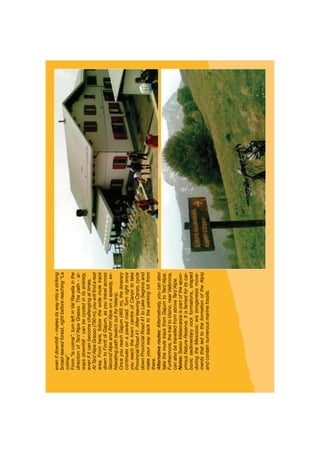 evenifdownhill–makesitswayintoastriking
broad-leavedforest,rightbeforereaching“La
colma”.
From“lacolma”,turnleftinValRavellainthe
directionofTerz’AlpeGrasso.Thepath-al-
waysdownhill-canbecycledinitsentirety,
evenifitcanbecomechallengingattimes.
AtTerz’AlpeGrasso(790m),youwillﬁndarest
area.Fromhere,followthewidemuletrack
downtoFontidiGajum,asyoutravelacross
Second’AlpeandPrim’Alpeonaspeedy,ex-
hilaratingpath(watchoutforhikers).
OnceyoureachGajum(465m),theitinerary
continuesonapavedroad.Turnrightonce
youreachthetowncentreofCanzototake
ProvincialRoad41.AfterleavingCanzo,cycle
downProvincialRoad41toLakeSegrinoand
makeyourwaybacktotheparkinglotfrom
there.
Alternativeroutes:Alternatively,youcanalso
takethemuletrackfromGajumtoTerz’Alpe.
Furthermore,thetrailtoVisino,nearValbrona,
canalsobetravelledfromaboveTerz’Alpe.
Notes:SassoMalascarpaispartoftheepon-
ymousNatureReserve.Itisfamedforitscar-
bonicsedimentaryrockformations,shaped
duringtheMesozoicera(orogenesismove-
mentsthatledtotheformationoftheAlps)
andcontainnumerousmarinefossils.
 