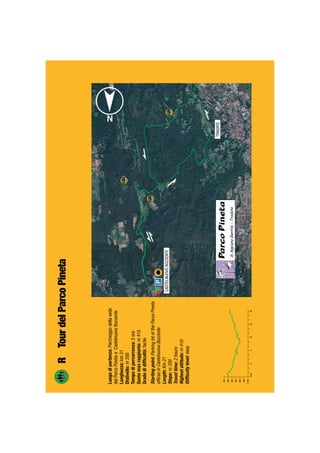 Luogodipartenza:Parcheggiodellasede
delParcoPinetaaCastelnuovoBozzente
Lunghezza:km21
Dislivello:m200
Tempodipercorrenza:2ore
Quotamaxraggiunta:m410
Gradodidifﬁcoltà:facile
Startingpoint:ParkinglotoftheParcoPineta
ofﬁcesinCastelnuovoBozzente
Length:Km21
Slope:m200
Traveltime:2hours
Highestaltitude:m410
Difﬁcultylevel:easy
RTourdelParcoPineta
m150
201216480km
200
250
300
350
400
450
CASTELNUOVOBOZZENTE
TRADATE
ParcoPineta
diAppianoGentile-Tradate
 