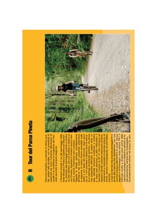 RTourdelParcoPineta
Percorsosemplice,susterratodiottimaqua-
lità,adattoallafamiglia,conlapossibilitàdi
osservaredavicinonumerosiallevamentidi
cavalliedimodiﬁcarelalunghezzadeltrac-
ciatosecondoleproprieesigenze.
L’itinerarioprendeilviadalparcheggiodella
sededelparcoPinetaaCastelnuovoBozzen-
te.Uscendodalparcheggioprendeasinistra
viaSanMartino,perpoisvoltareadestrasu
viaCimitero.Superatoilcimiteroinizialoster-
ratoe,quindi,ilpercorsoveroeproprio.
Seguirelastradasterratacompletamente
all’internodeiboschiprestandoattenzione
aisegnaviadicolorebiancopennellatisulle
radiciesuisassidelpercorso;dopopoco
piùdi1kmprendereadestradovelasterra-
tasirestringediventandosentiero,masenza
maipresentaredifﬁcoltà.Sipassasottoun
palodell’altatensionesvoltandoasinistra
e,dopoaverpercorsounaltrochilometro,il
tracciatoincrocialaSP27checonducead
AppianoGentile:prestareattenzioneall’attra-
versamentoeriprenderelasterratapropriodi
fronte,semprecontrassegnatadapennellate
bianche.
Lungolasterratacheprocedepianeggiantesi
arrivaallaCascinaSanBartolomeo,conuna
vecchiachiesaeallevamentidicavalli.Daqui
seguireilcontrassegnorossobiancoTR1:il
tracciatosvoltaasinistrapocoprimadella
cascinaeprosegueadestrasusterratodifa-
cilepercorrenza,semprebenombreggiato.
Successivamenteentrarenelboscosusen-
 