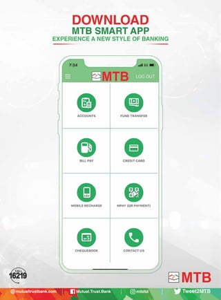 MTB NEWS & EVENTS
11 MTBiz
mutualtrustbank.com Mutual.Trust.Bank mtbltd Tweet2MTB
 