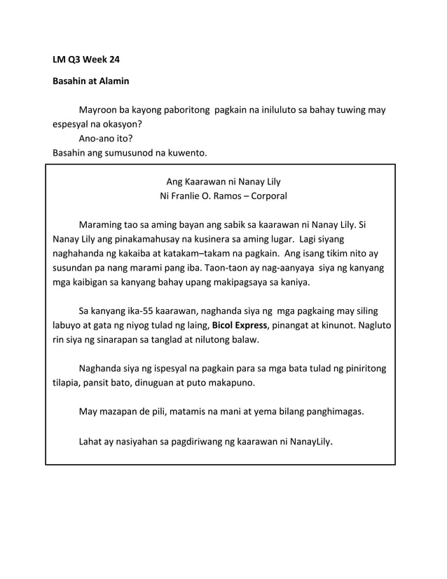 K TO 12 GRADE 3 LEARNER’S MATERIAL IN Mother Tongue Based (MTB