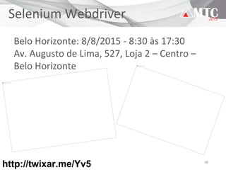 38
Referências
● http://manifestoagil.com.br/
● The Facebook Release Process
● Continuous Delivery at Google
● The Evolution of Continuous Delivery at Scale
@ Linkedin
● Deploying the Netflix API
http://twixar.me/Yv5
 