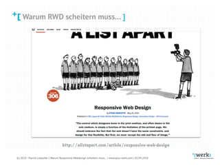 Warum Responsive Webdesign scheitern muss... (MobileTech Conference 2014)