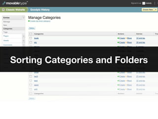 Sorting Categories and Folders
 