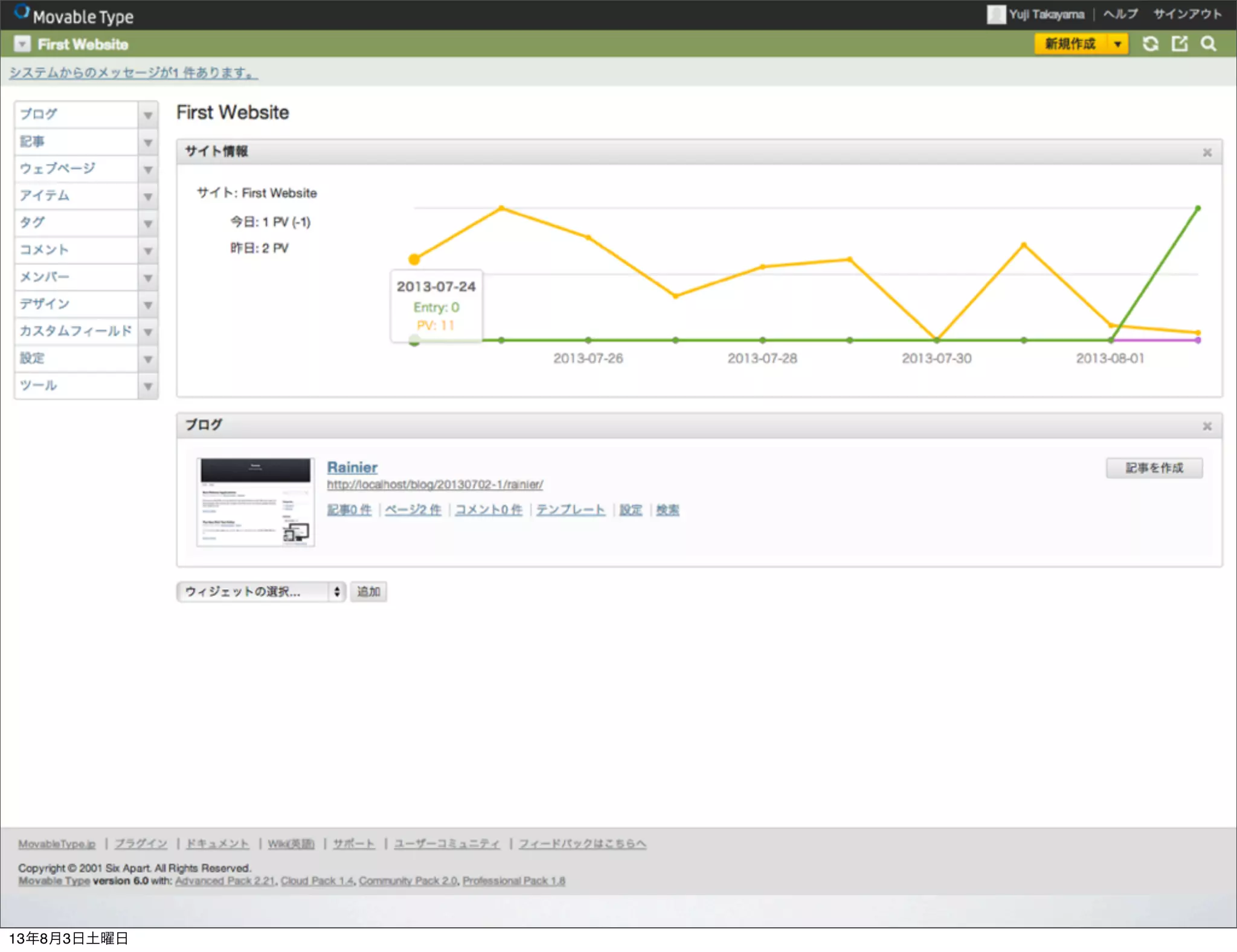 13年8月3日土曜日
 