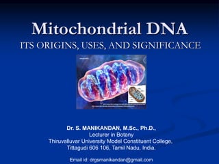 Mitochondrial Dna In Forensic Use