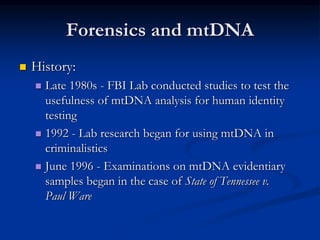 Mitochondrial Dna Forensics