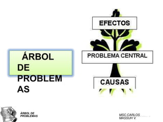 ÁRBOL
DE
PROBLEM
AS
ÁRBOL DE
PROBLEMAS MSC.CARLOS
MASSUH V.
 