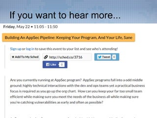 Lessons from DevOps: Taking DevOps practices into your AppSec Life