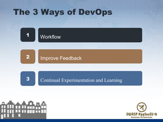 Lessons from DevOps: Taking DevOps practices into your AppSec Life