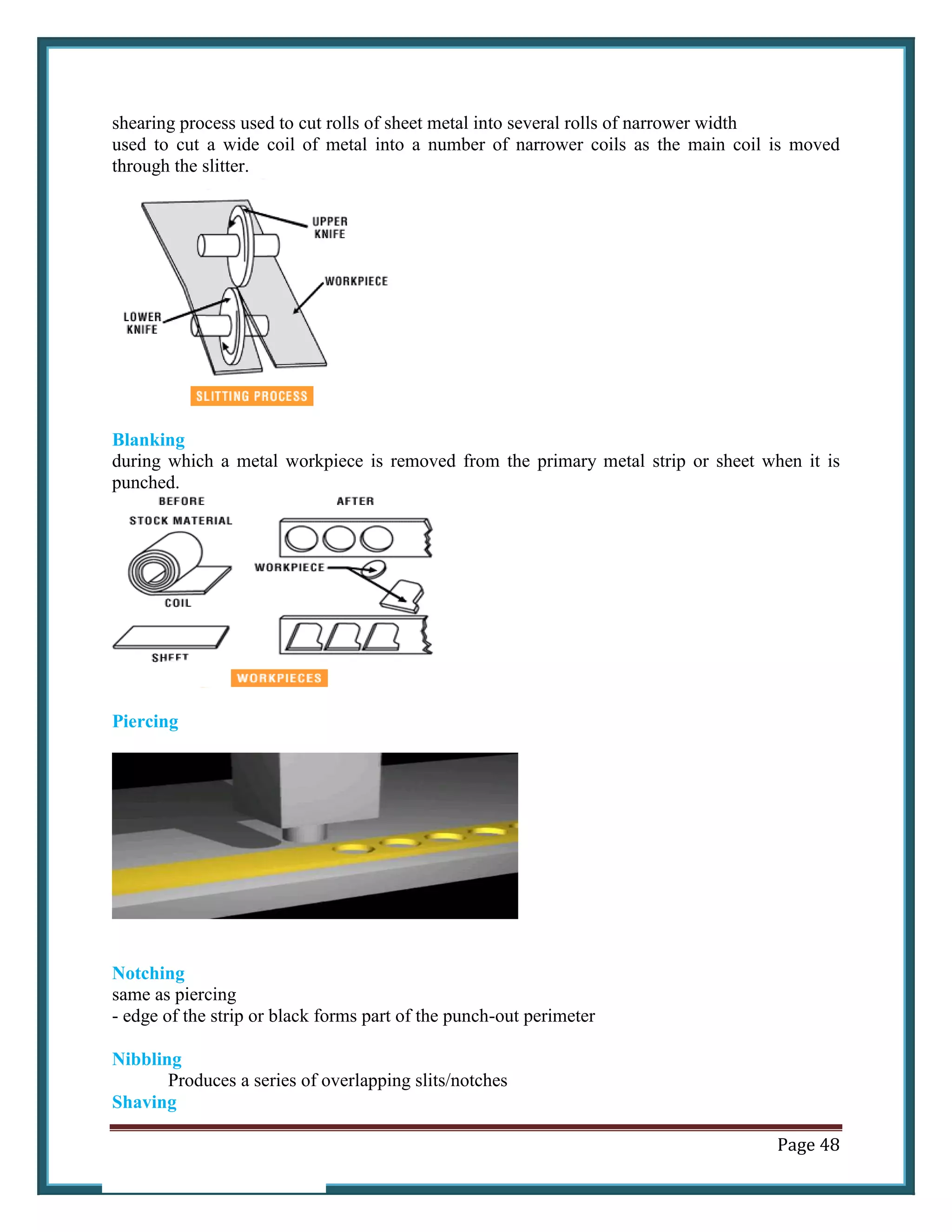 Manufacturing Technology 1 full unit notes | PDF