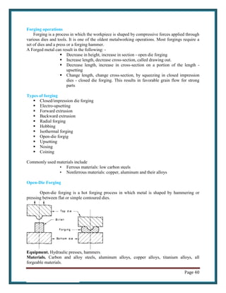 Forging Ruling Section Manufacturing Technology 1 full unit notes | PDF
