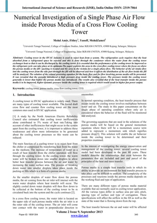 Numerical Investigation of a Single Phase Air Flow inside Porous Media ...