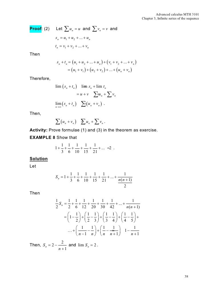 Mth3101 Advanced Calculus Chapter 3