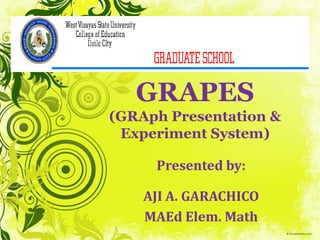 GRAPES
(GRAph Presentation &
Experiment System)
Presented by:
AJI A. GARACHICO
MAEd Elem. Math
 