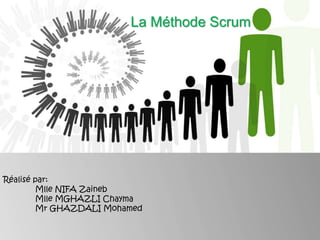 La Méthode Scrum
Réalisé par:
Mlle NIFA Zaineb
Mlle MGHAZLI Chayma
Mr GHAZDALI Mohamed
 