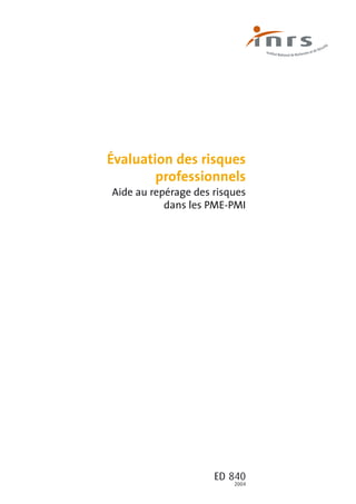 Méthode inrs d'évaluation des risques professionnels | PDF