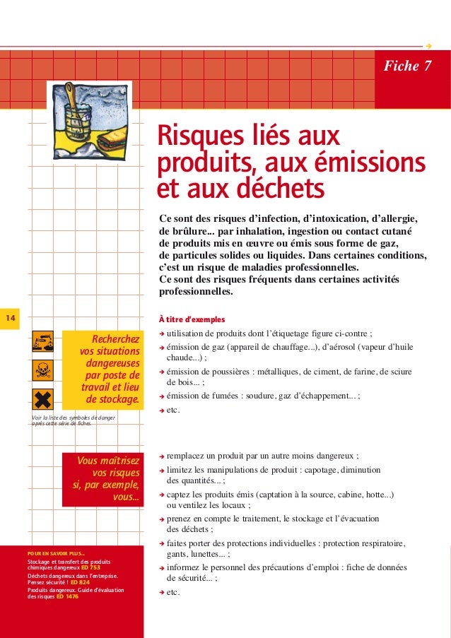 17 Familles De Risques Inrs – Liste Des Familles De Risques – XYBAC