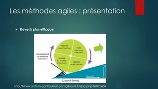 Les méthodes agiles : présentation
 Devenir plus efficace
http://www.sictom-pontaumur-pontgibaud.fr/spip.php?article54
 