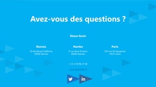 Rennes
35 Boulevard Solférino
35000 Rennes
Paris
350 rue de Vaugirard
75015 Paris
Nantes
9 rue Nina Simone
44000 Nantes
+ 33 2 30 96 21 60
www.spikeelabs.fr
Diane Sevin
Avez-vous des questions ?
 