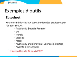 Exemples d’outils
 