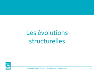 Les évolutions  structurelles 