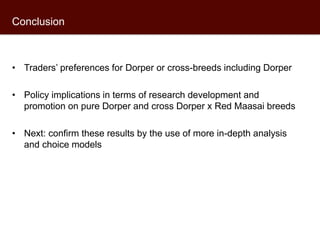Assessing sheep traders’ preferences in Kenya: A best-worst experiment from Kajiado County