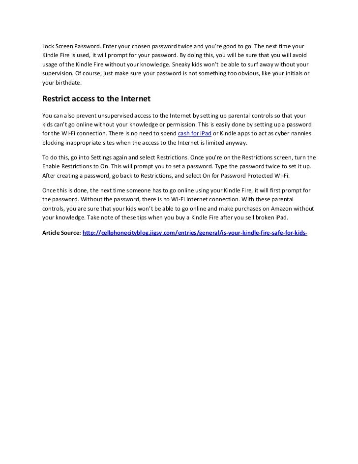 Is Your Kindle Fire Safe for Kids?