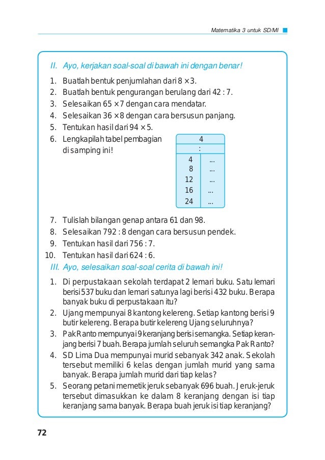 Buku Pelajaran Mtk Kelas 3 Misd