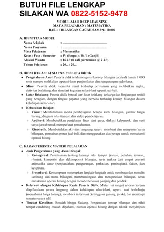 Modul Ajar Deep Learning Matematika Kelas 4 SD Terbaru 2025 | DOCX