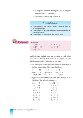 Math Chapter 1 - Integers | PDF