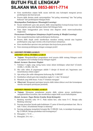 Download Modul Ajar MTK Kelas 7 Deep Learning Terbaru | PDF