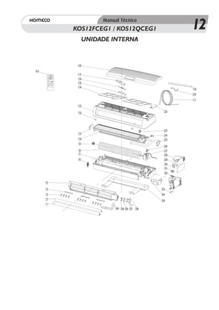 KOS12FCEG1 / KOS12QCEG1                12
              UNIDADE INTERNA


          18

41
          17
          16
          15
          14
                                                19
                                                20



          13

          12                               22




                                           23
          11
                                           24
          10                               25
          9
                                           26
          8                                27
          7                                28
          6                                29
                                           30
                                           31
                                           32


     5

     4                                    33
     3                                    34
     2
                                          35
     1
                       40 39 38 37   36
 
