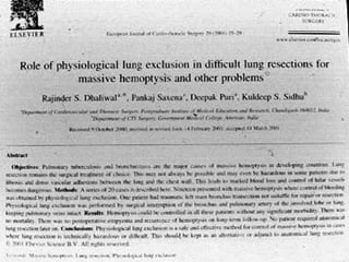 Surgery for  pulmonary tuberculosis