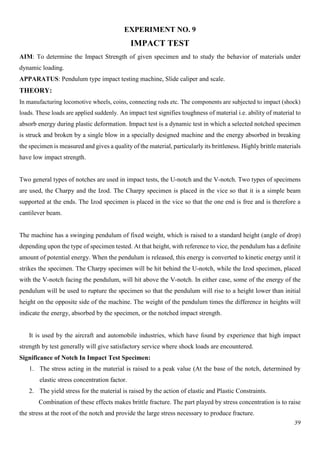 Material Testing Lab Manual | PDF