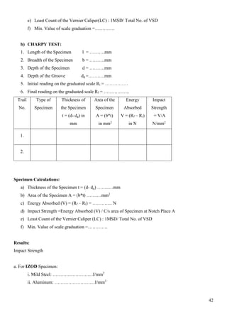 Material Testing Lab Manual | PDF