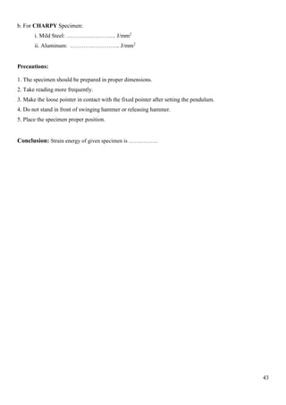 Material Testing Lab Manual | PDF