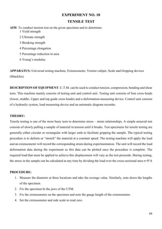 Material Testing Lab Manual | PDF