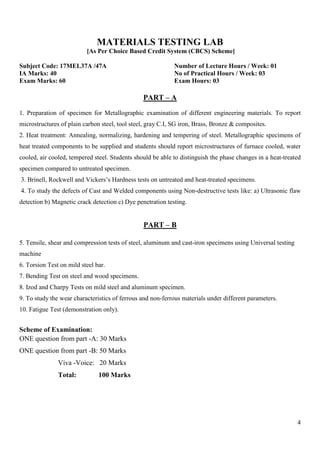 Material Testing Lab Manual | PDF
