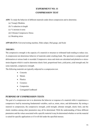 Material Testing Lab Manual | PDF