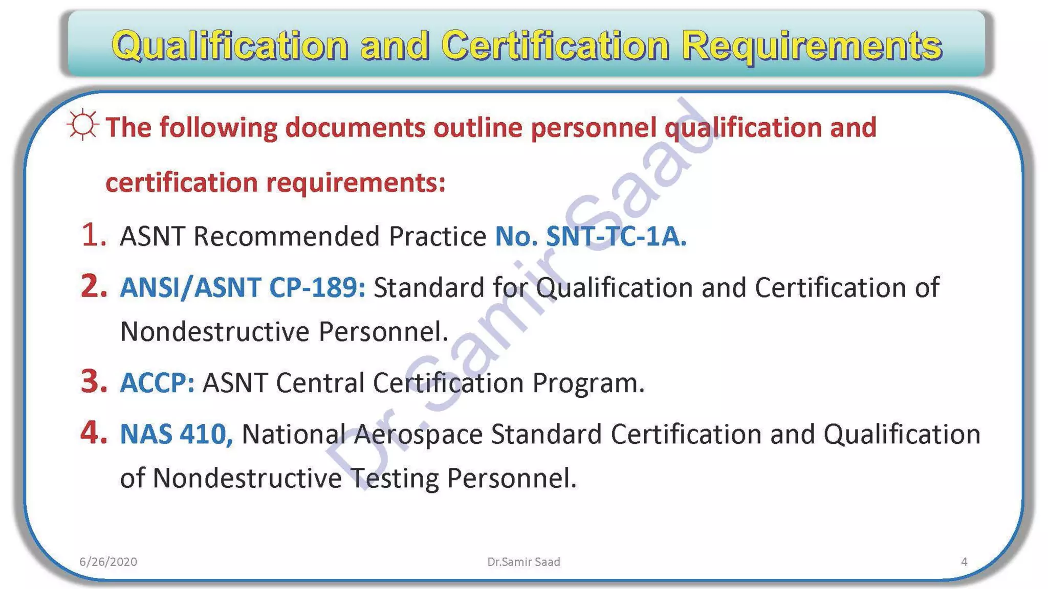 ASNT Magnetic Particle Testing (MT) Notes-Dr. Samir Saad