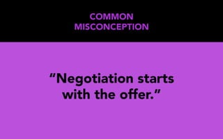 “Negotiation starts
with the offer.”
COMMON
MISCONCEPTION
 