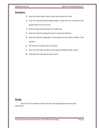 Material Testing Lab Manual | PDF