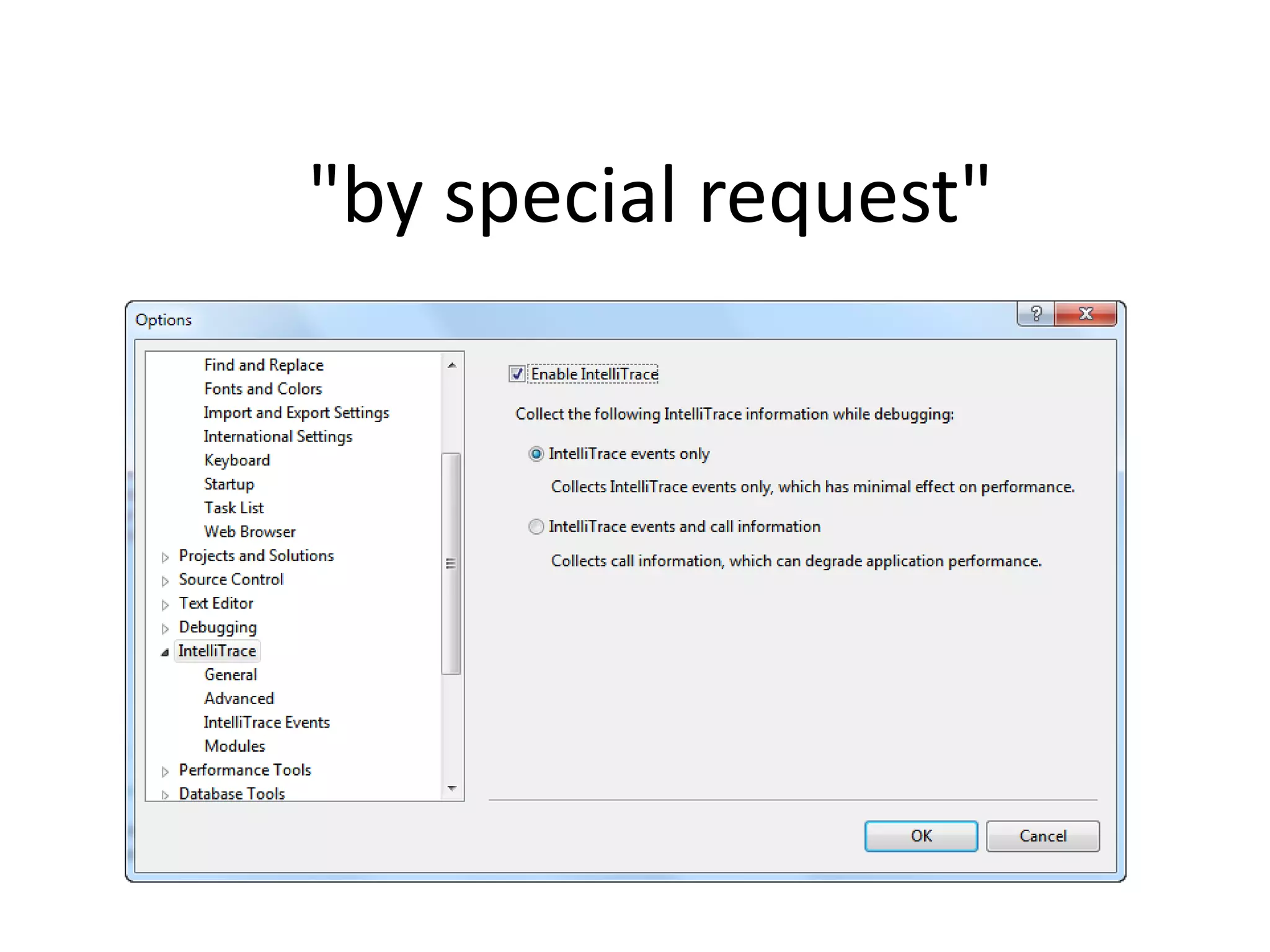 "by special request"
 