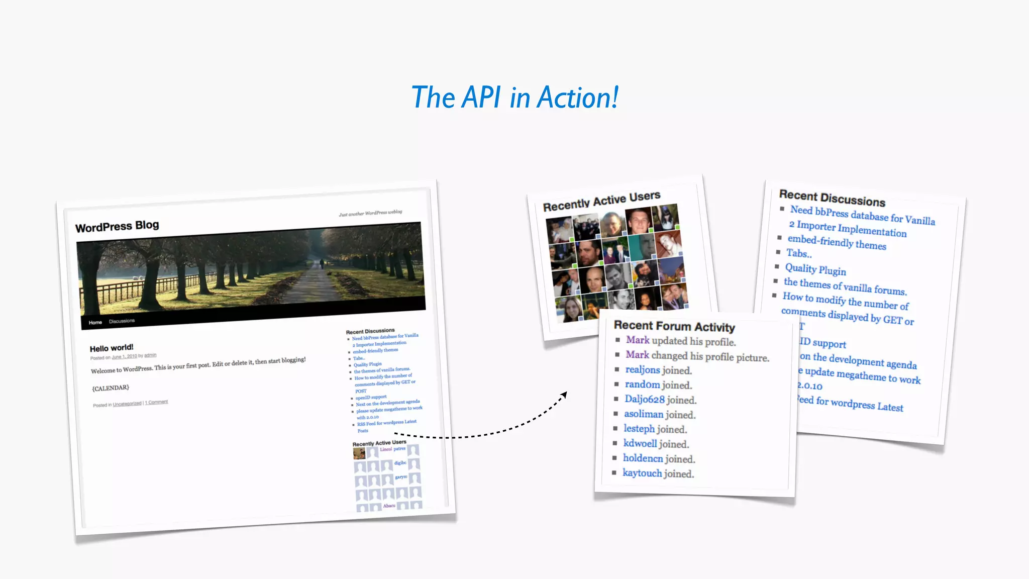 The API in Action!
 